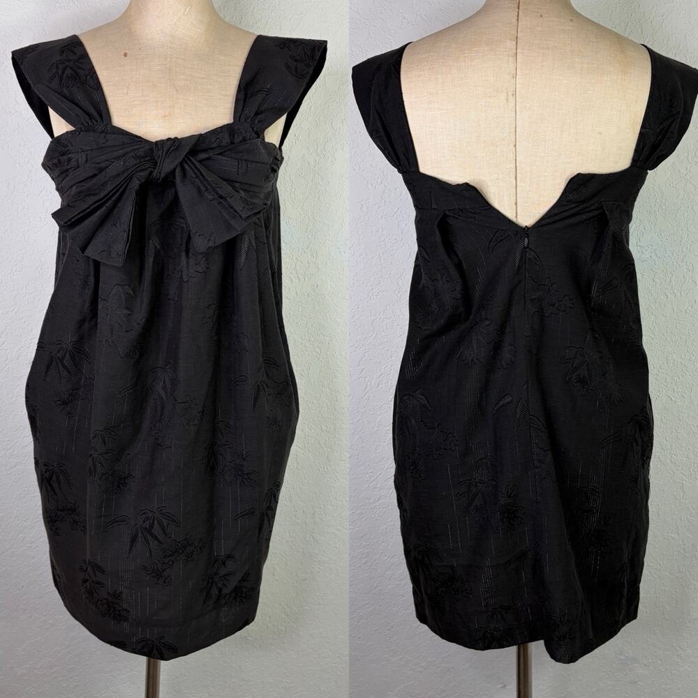 Seraphina Black Bow Detail chest Mini Dress Size S, feminine, evening, going out